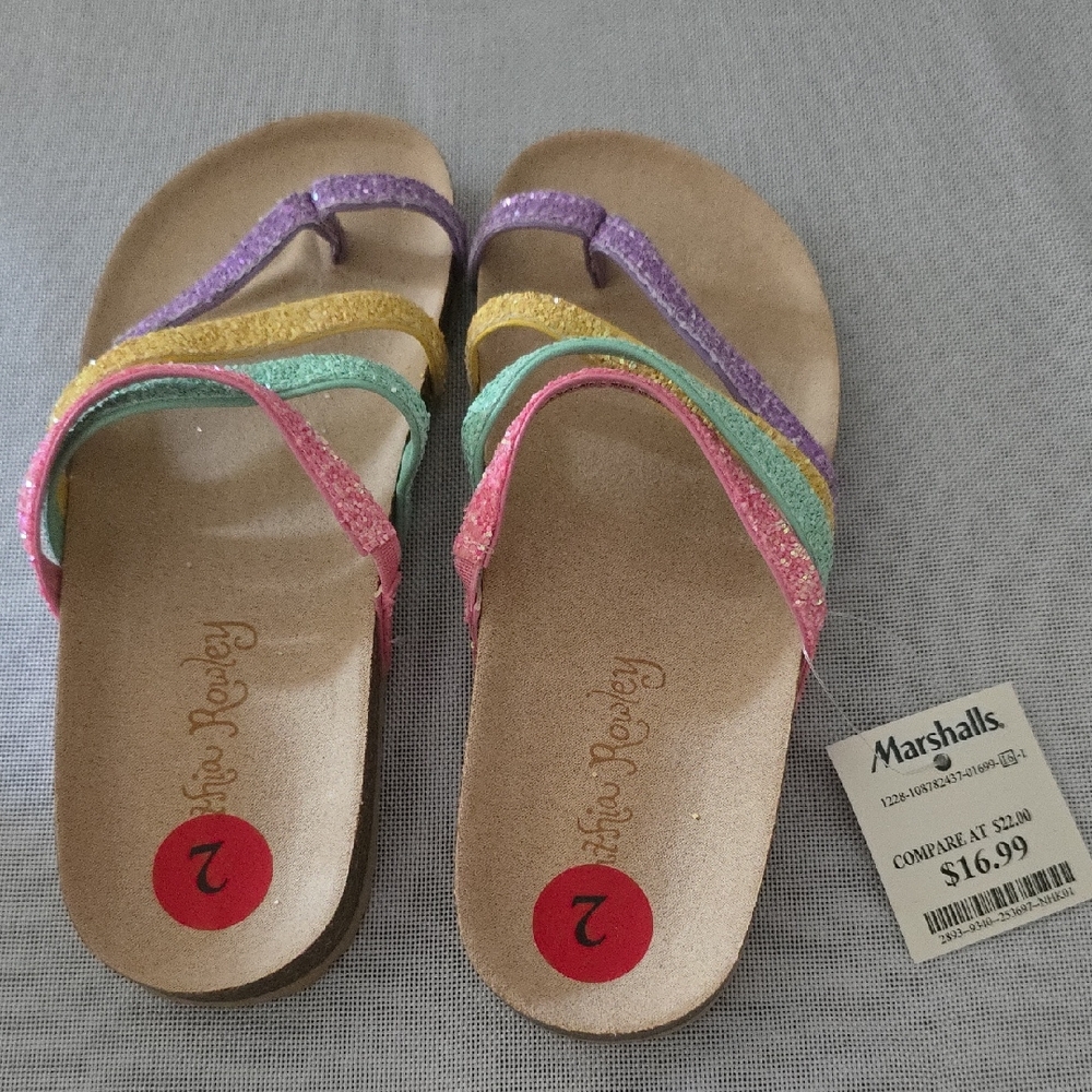 Cynthia Rowley Kids Glittery Multi-Color Sandals